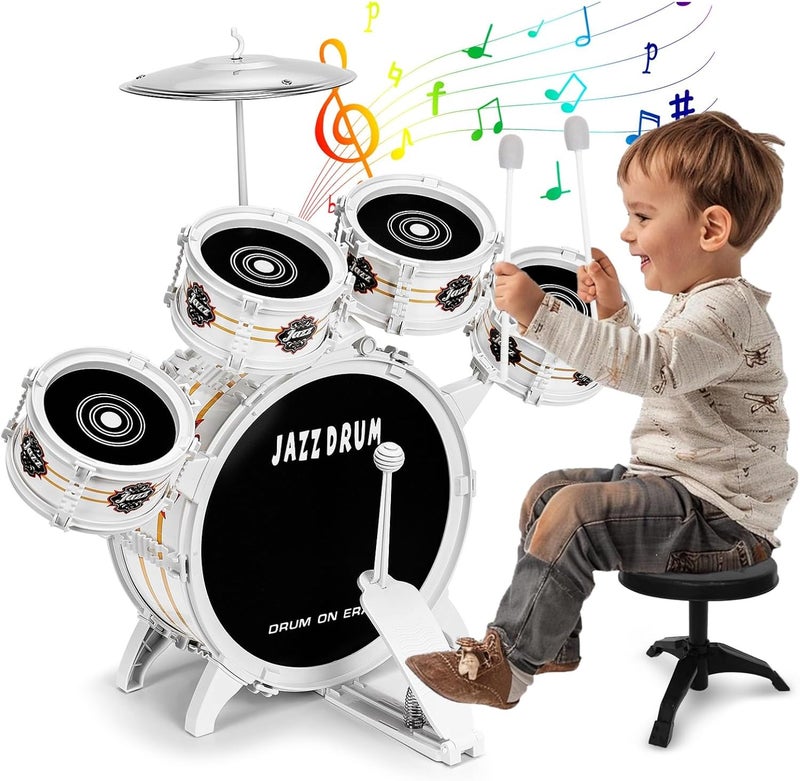 OoneWiser Store Kids Drum Set for Toddlers 1-3 - Musical Toy Drums Set for Kids - 5 Drums Musical Instruments Toys for 3 4 Year Old Brithday Ages 3-5 - Image 1